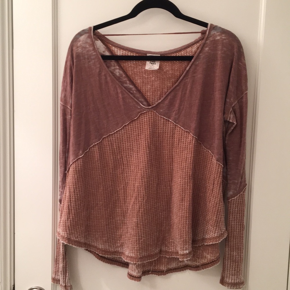 Free People waffle long sleeve